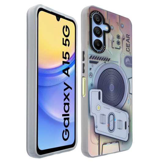 Colorful Reflective Circuit Prints Hard Back Protector Case For Samsung A15 5G