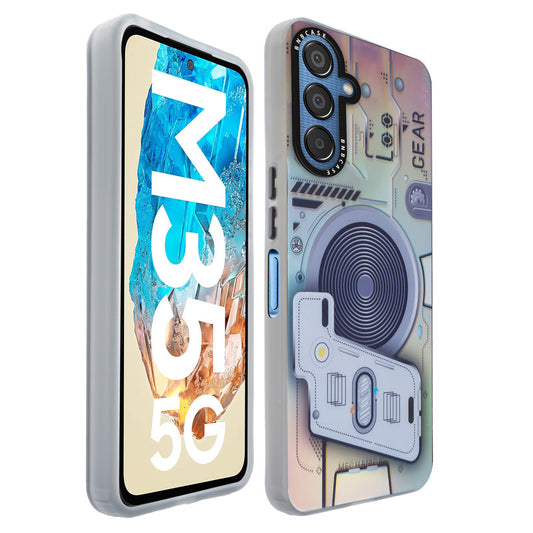 Colorful Reflective Circuit Prints Hard Back Protector Case For Samsung M35 5G