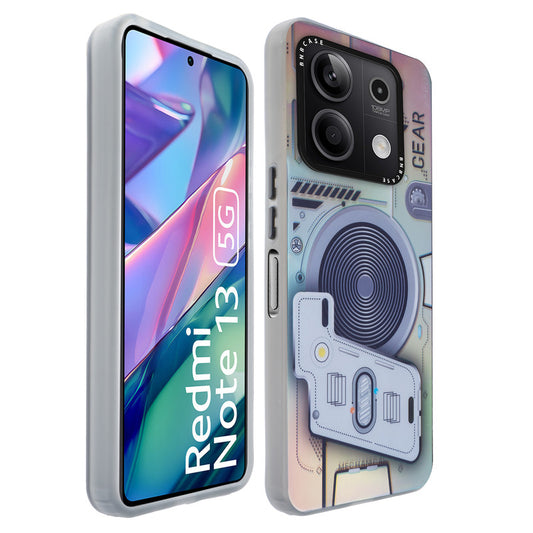 Colorful Reflective Circuit Prints Hard Back Protector Case For Redmi Note 13 5G