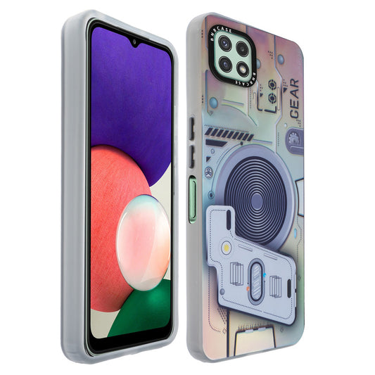 Colorful Reflective Circuit Prints Hard Back Protector Case For Samsung A22 5G