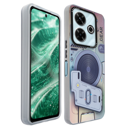 Colorful Reflective Circuit Prints Hard Back Protector Case For Poco M6 Plus 5G