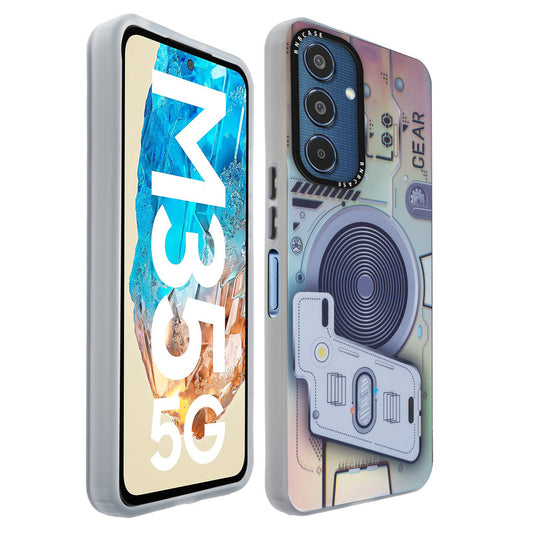 Colorful Reflective Circuit Prints Hard Back Protector Case For Samsung M35 5G