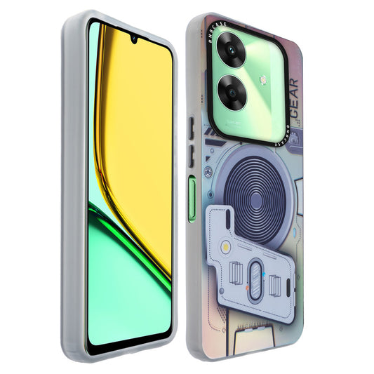 Colorful Reflective Circuit Prints Hard Back Protector Case For Realme C61