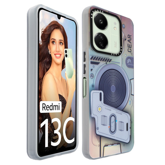 Colorful Reflective Circuit Prints Hard Back Protector Case For Redmi 13C 4G