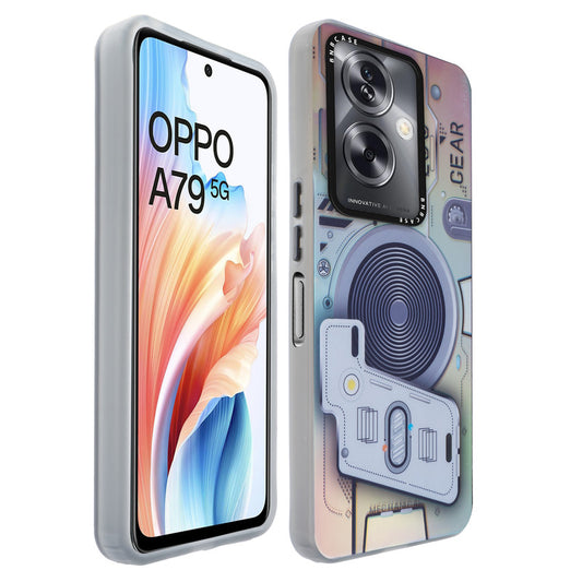 Colorful Reflective Circuit Prints Hard Back Protector Case For Oppo A79 5G
