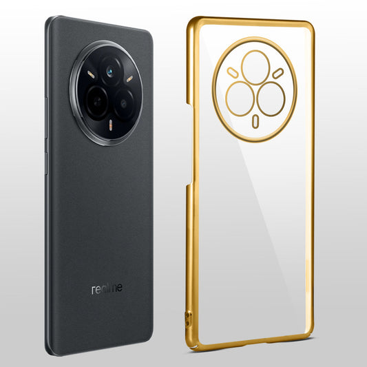 Crystal Clear Premium Shiny colorful Edges Hard Back Case With Camera Protection for Realme 14 Pro 5G