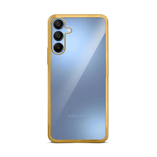 Crystal Clear Premium Shiny colorful Edges Hard Back Case For Samsung M35 5G