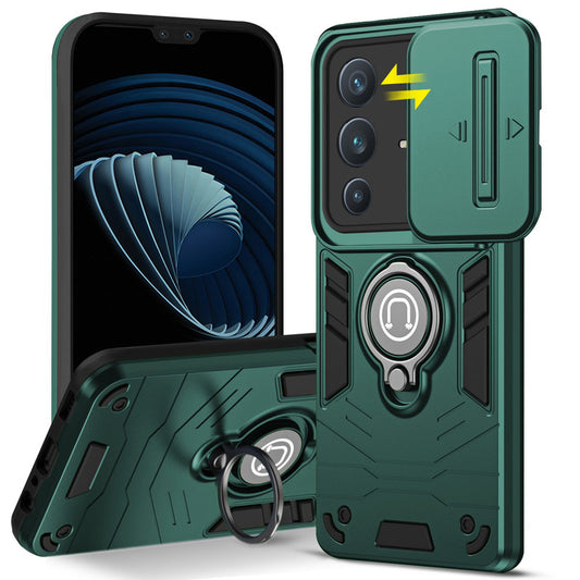 Ultra Rugged Armor Case with Rotating Ring Holder & Shutter Camera Protection Back Case For Vivo V23 5G