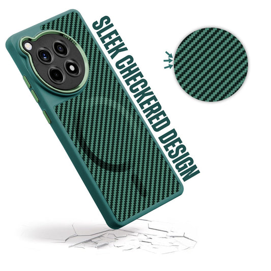 Premium Tech Weave Design With MagSafe Compatible Back Case For OnePlus 12R 5G