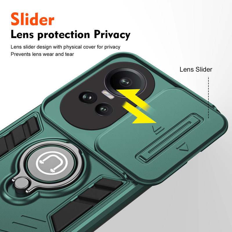 Ultra Rugged Case with Rotating Ring Holder Back Case For Oppo Reno 10 5G