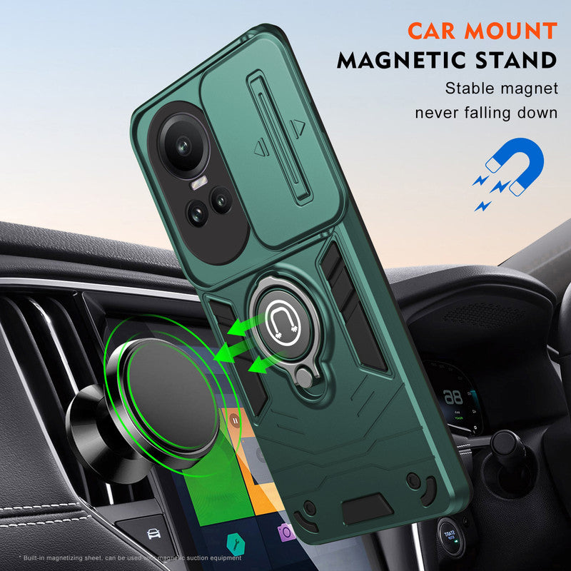 Ultra Rugged Case with Rotating Ring Holder Back Case For Oppo Reno 10 5G