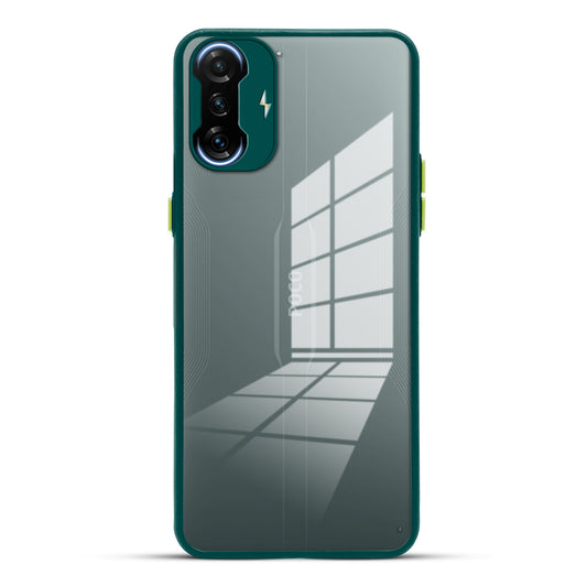 Elegant Smoky Glass Phone Case with Anti-Slip Silicone Edges Back Cover For Poco F3 GT 5G