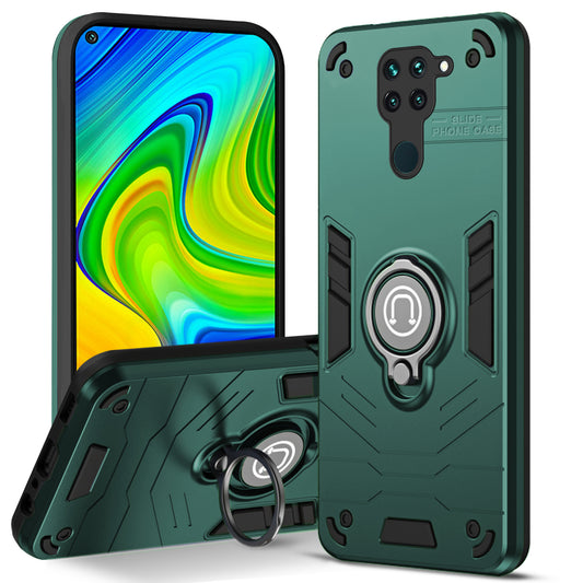 Ultra Rugged Armor Case with Rotating Ring Holder Back Case For Redmi Note 9