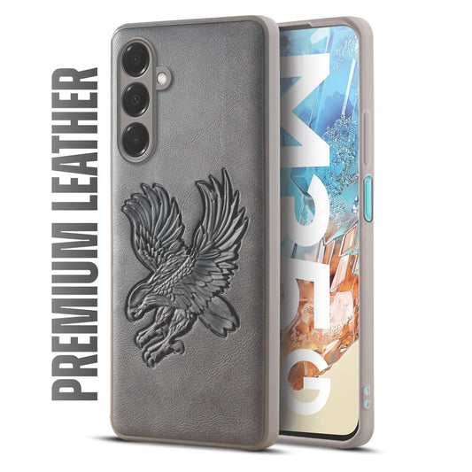 Eagle Textured Leather Back Case Cover for Samsung M35 5G