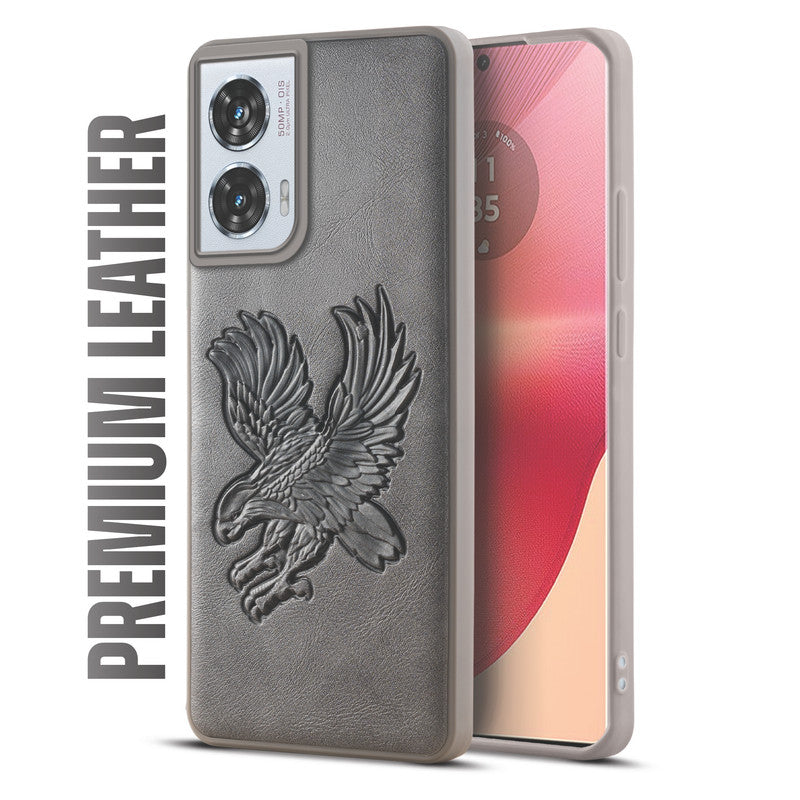 Eagle Textured Leather Back Case Cover for Motorola Moto Edge 50 Fusion 5G