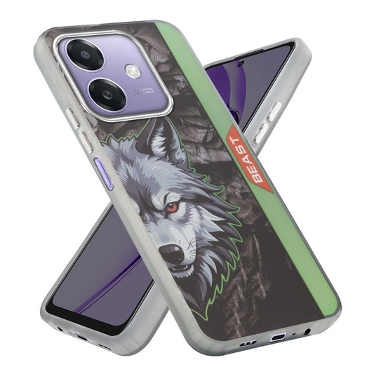 Beast Mode Animal Printed Back Case For Oppo A3x 5G With Hard Back & Glow Effect