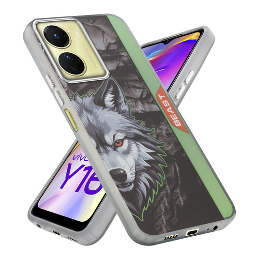 Beast Mode Animal Printed Back Case For Vivo Y16 With Hard Back & Glow Effect
