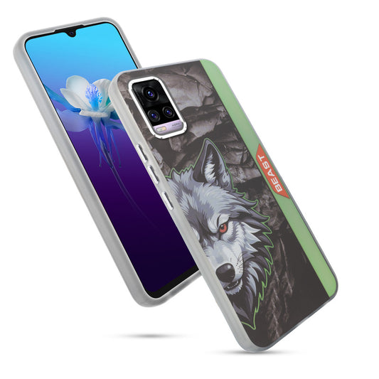 Beast Mode Animal Printed Back Case For Vivo V20 With Hard Back & Glow Effect