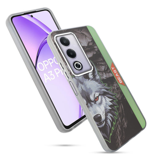 Beast Mode Animal Printed Back Case For Oppo A3 Pro 5G With Hard Back & Glow Effect