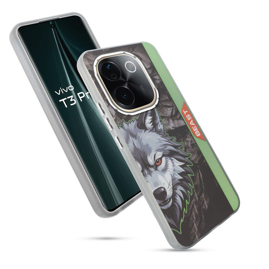 Beast Mode Animal Printed Back Case For Vivo T3 Pro 5G With Hard Back & Glow Effect