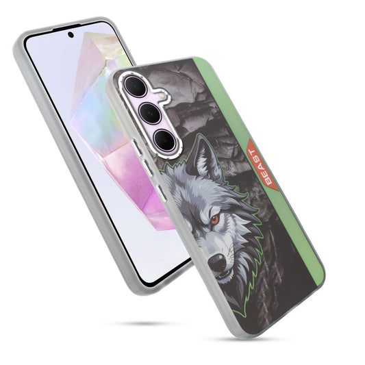 Beast Mode Animal Printed Back Case For Samsung A35 5G With Hard Back & Glow Effect