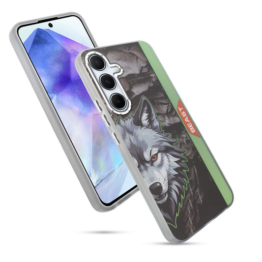Beast Mode Animal Printed Back Case For Samsung A55 5G With Hard Back & Glow Effect