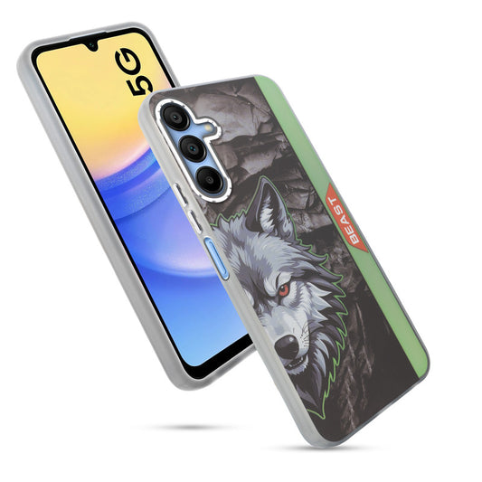 Beast Mode Animal Printed Back Case For Samsung A15 5G With Hard Back & Glow Effect