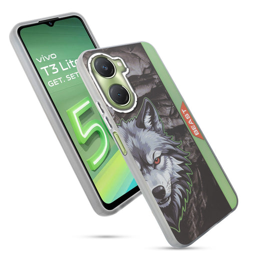 Beast Mode Animal Printed Back Case For Vivo T3 Lite 5G With Hard Back & Glow Effect
