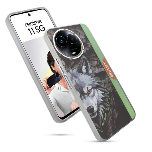 Beast Mode Animal Printed Back Case For Realme 11 5G With Hard Back & Glow Effect