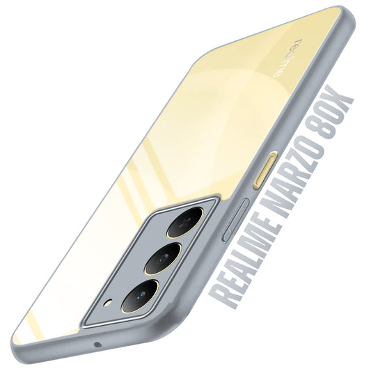 Premium Silicon Coloured Soft Framed Case with Clear Back Cover For Realme Narzo 80x 5G