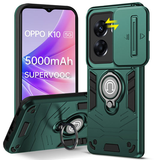 Ultra Rugged Armor Case with Rotating Ring Holder & Shutter Camera Protection Back Case For Oppo K10 5G