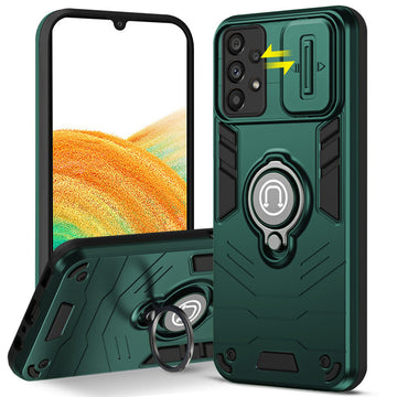 Ultra Rugged Armor Case with Rotating Ring Holder & Shutter Camera Protection Back Case For Samsung A33 5G