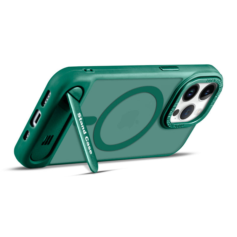 Semi-Transparent Hard Back & Wireless Charging Support Compatible With Kickstand Back Case For Apple iPhone 14 Pro Max