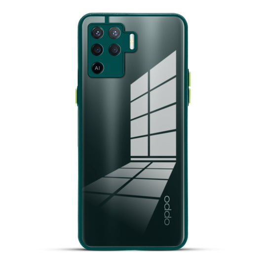 Elegant Smoky Glass Phone Case with Anti-Slip Silicone Edges Back Cover For Oppo F19 Pro 5G