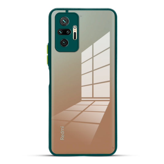 Elegant Smoky Glass Phone Case with Anti-Slip Silicone Edges Back Cover For Redmi Note 10 Pro Max