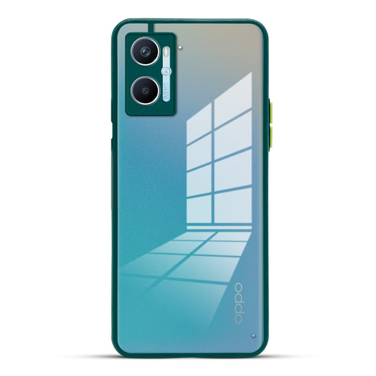 Elegant Smoky Glass Phone Case with Anti-Slip Silicone Edges Back Cover For Oppo K10 4G