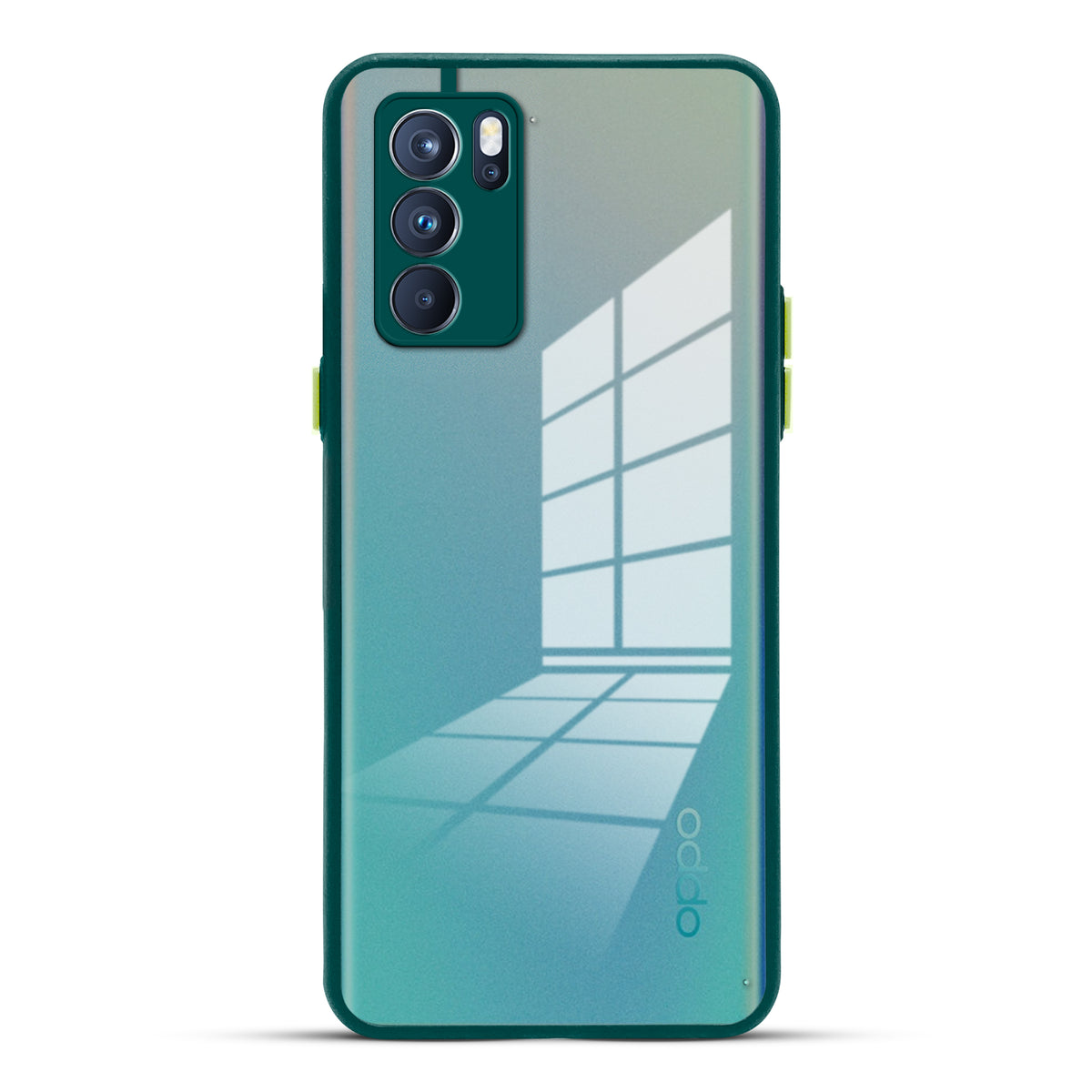 Elegant Smoky Glass Phone Case with Anti-Slip Silicone Edges Back Cover For Oppo Reno 6 Pro 5G