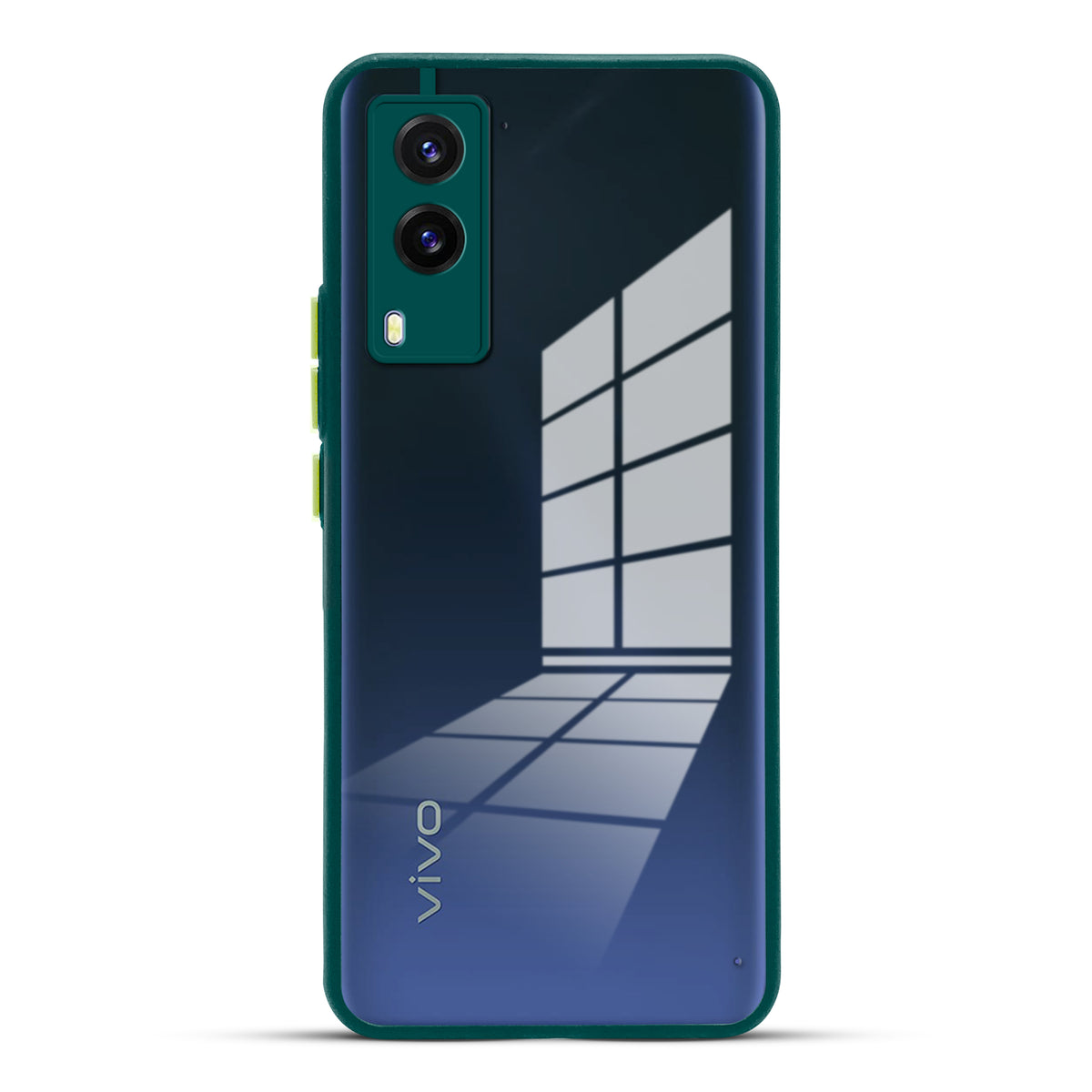Elegant Smoky Glass Phone Case with Anti-Slip Silicone Edges Back Cover For Vivo V21e 5G