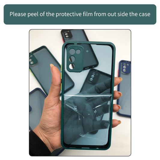 Elegant Smoky Glass Phone Case with Anti-Slip Silicone Edges Back Cover For Samsung A03 Core