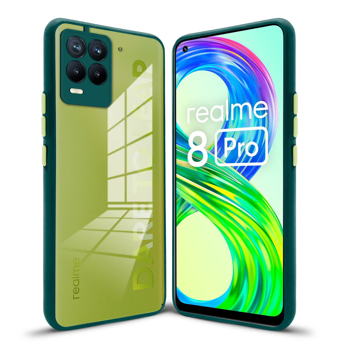 Elegant Smoky Glass Phone Case with Anti-Slip Silicone Edges Back Cover For Realme 8 Pro