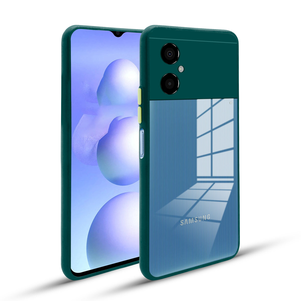 Elegant Smoky Glass Phone Case with Anti-Slip Silicone Edges Back Cover For Poco M4 5G