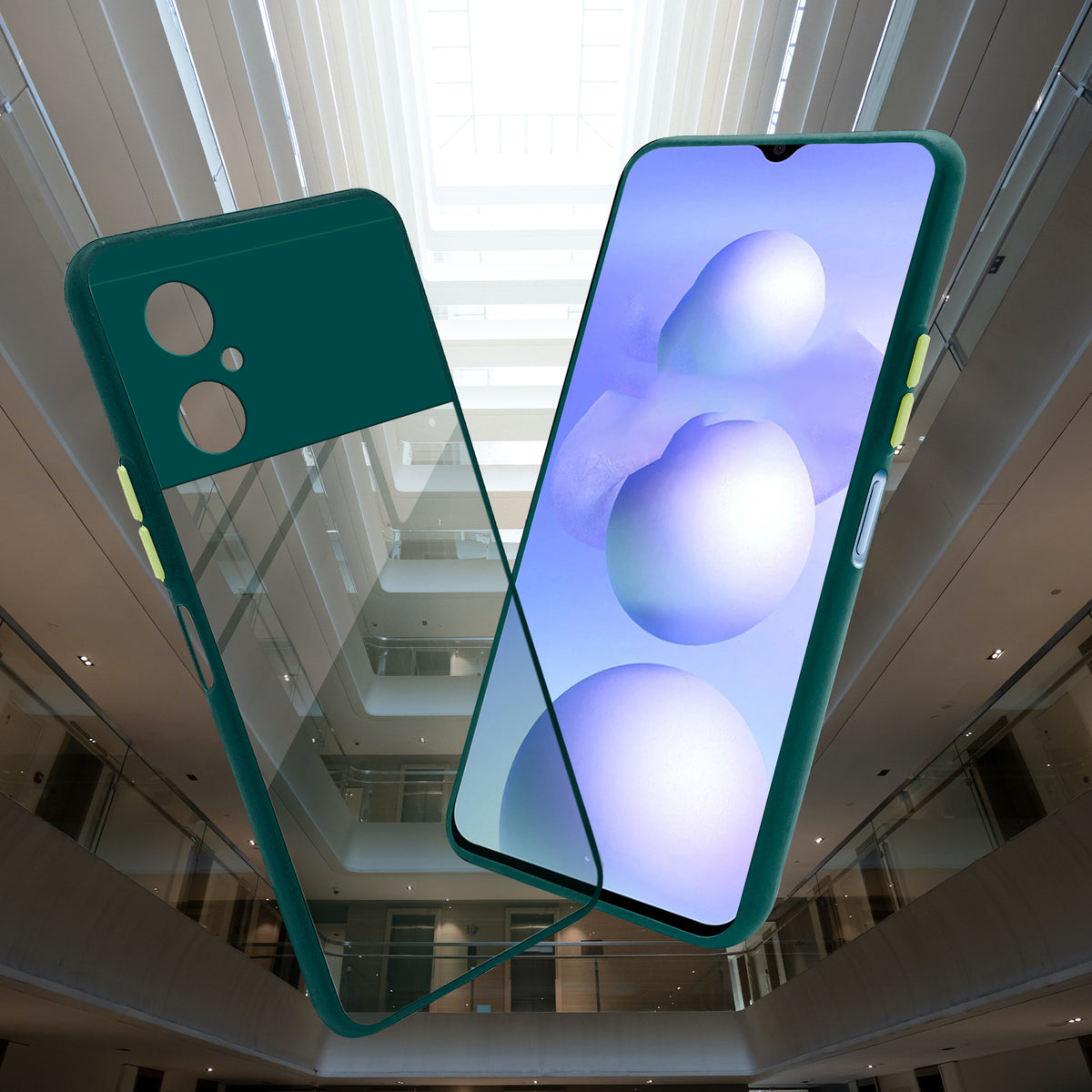 Elegant Smoky Glass Phone Case with Anti-Slip Silicone Edges Back Cover For Poco M4 5G