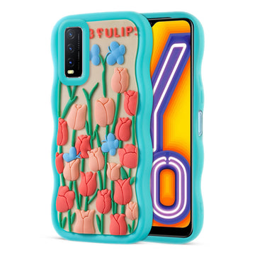 3D Soft Silicone Wave Edges Mobile Back Case For Vivo Y20