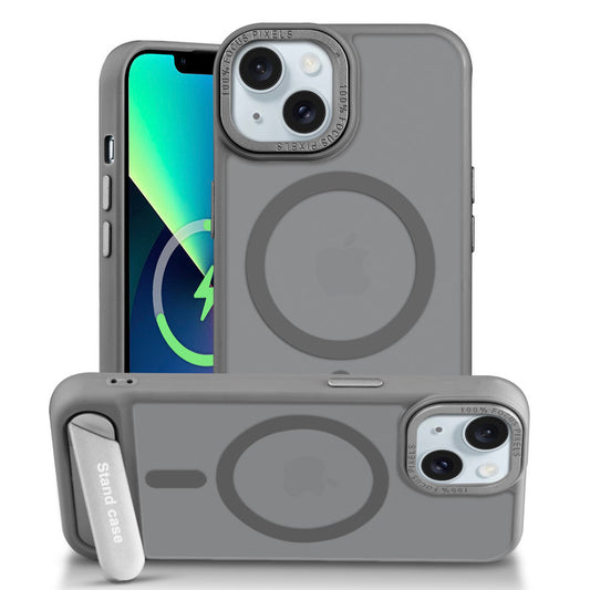 Semi-Transparent Hard Back & MagSafe Compatible With Kickstand Back Case For Apple iPhone 13