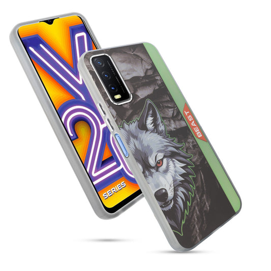 Beast Mode Animal Printed Back Case For Vivo Y20 With Hard Back & Glow Effect