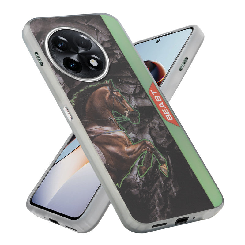 Beast Mode Animal Printed Back Case For OnePlus 11R 5G With Hard Back & Glow Effect