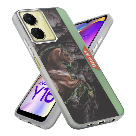 Beast Mode Animal Printed Back Case For Vivo Y16 With Hard Back & Glow Effect