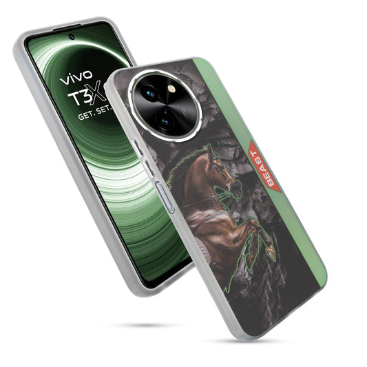 Beast Mode Animal Printed Back Case For Vivo T3x 5G With Hard Back & Glow Effect