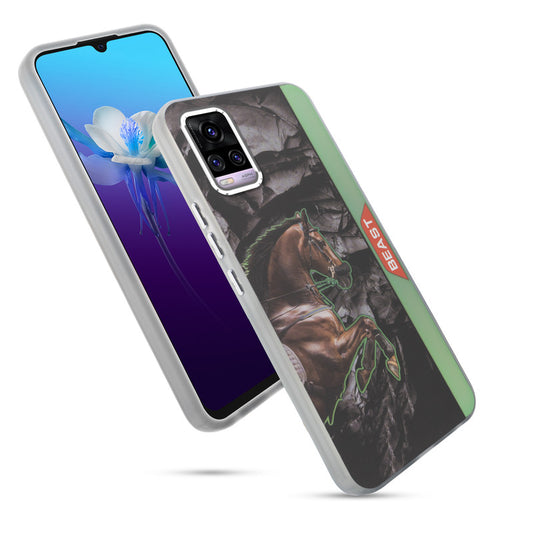 Beast Mode Animal Printed Back Case For Vivo V20 With Hard Back & Glow Effect