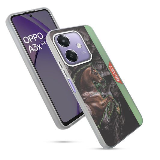 Beast Mode Animal Printed Back Case For Oppo A3x 5G With Hard Back & Glow Effect